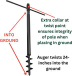 Universal Mounting Pole Kit - Heavy Duty Bird House or Bird Feeder Pole for Outdoors, Galvanized Steel, Threaded Joints, 30 lb Capacity, Auger Base