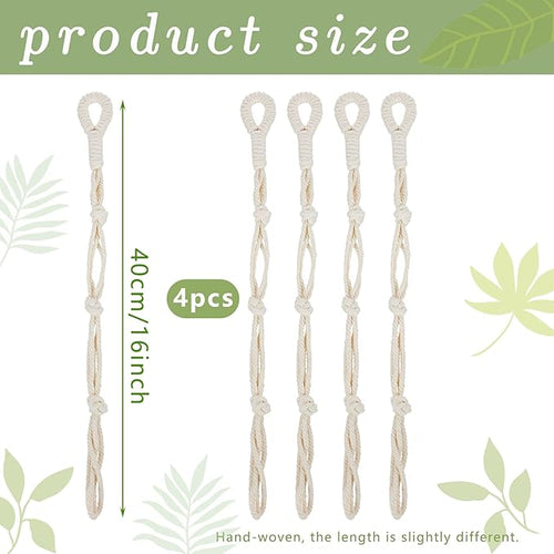 4 Pcs Hanging Plant Extender Macrame Plant Hanger Extender Large Hanging Rope for Spring Wall Holders Indoor Outdoor Home Decor