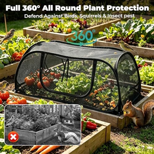 qwayhome 2pack garden covers for raised beds, pop, close-up detail