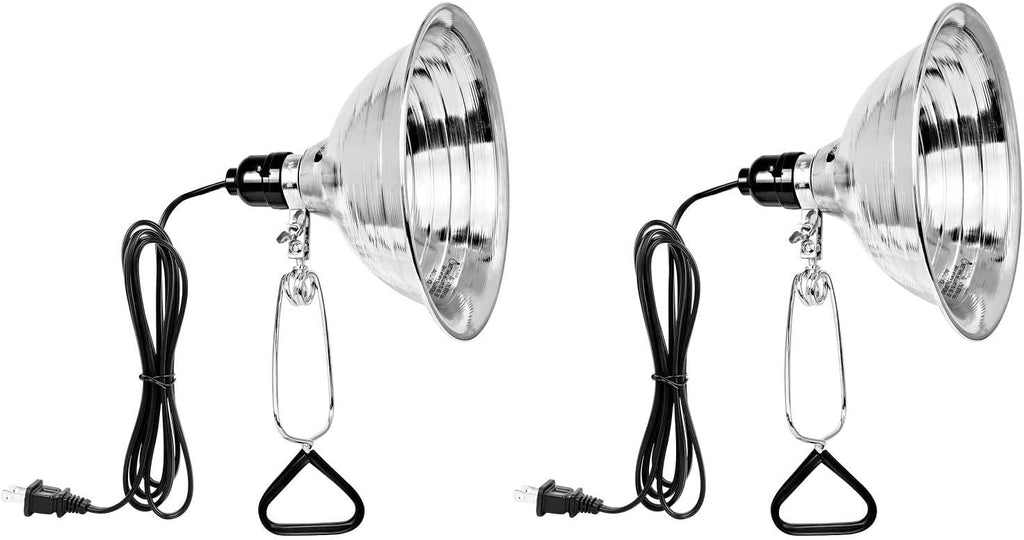 Simple Deluxe Clamp Light with 8.5 Inch Adjustable Aluminum Reflector, Suit for E26 Socket Max 150 Watt Lamp (No Bulb Included), 6 Feet 18/2 SPT-2 Cord, 2 Pack