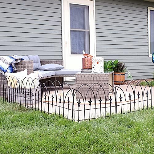 sunnydaze no dig decorative garden fence border, 5, side view