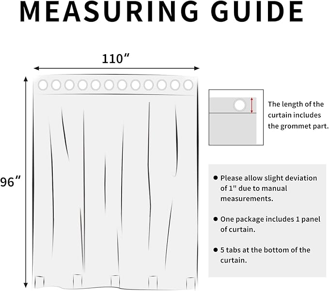 Easy-Going Linen Look Outdoor Curtains Waterproof Windproof Porch Curtains, Soft Thicken Outdoor Privacy Curtains for Patio, Gazebo, Grommet Top and Tab Bottom Drape, 1 Panel, 110x96 inch, Sky Blue