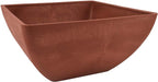 PSW Pot Collection 12x6 inch Plastic/Stone/Wood Composite Square Planter – No Drainage Hole (Drillable), Modern Indoor/Outer Pot for Flowers, Foliage, Succulents, Fairy Gardens Terra Cotta Color