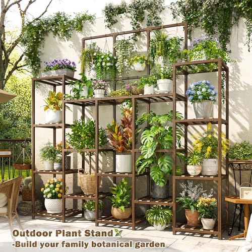 enhomee tall plant stand, large indoor outdoor for showing dimensions
