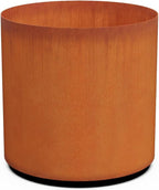 Plantercraft Large Round Planters for Outdoor Plants 20x20 Inch - Corten Steel Planter, Heavy Duty Modern Metal Pot for Front Porch, Patio & Garden Decor | Develops Natural Rust Patina