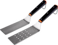 Traeger Grills Flat Top Spatula 2-Pack – Heavy-Duty Stainless Steel Solid & Slotted Griddle Spatulas for Flipping, Searing & Serving, Dishwasher-Safe