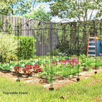 outsunny garden fence panels no dig stake border, front angle view