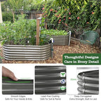 anleolife 8x4x2ft oval deep root galvanized raised garden, side view