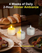SoulBay Rechargeable Flameless Tea Lights, Up to 100H Runtime Flickering LED Votive Candles with Remote & Timer, 1.38" Warm White Fake Wax for Holiday Centerpieces & Home Decor, Set of 6
