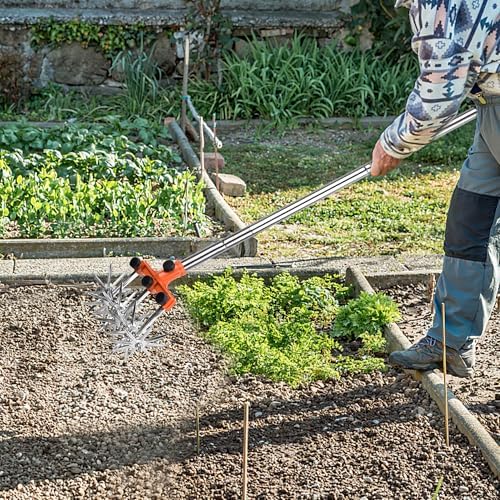 baraystus rotary cultivator garden rotary tiller adjustable stainless, close-up detail