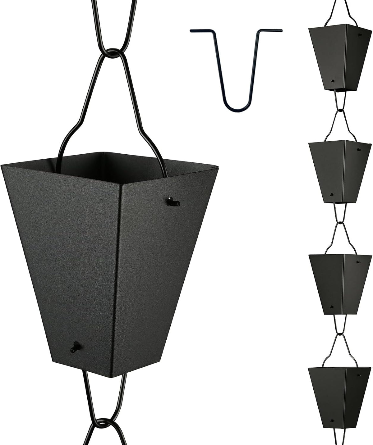 te deum square link rain chain, 8.5 feet, main product view