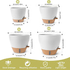 Plant Pots,12/10/9/8/ Inch Large Plastic Self Watering Flower Pots Indoor Outdoor with Drainage Holes, Deep Reservoir,Nursery Planting Pot for Indoor Out Door Plants White