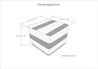 SIMPLIHOME Clay Square Pouf - 18 inch Wide Upholstered Cotton Ottoman in Grey Melange, Boho Footstool, Decorative Cube Pouf or Extra Seating for Living Room, Bedroom, or Kids Room, Assembled