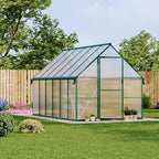 8'x12' aluminum-framed polycarbonate greenhouse, heavy duty green house, view 9