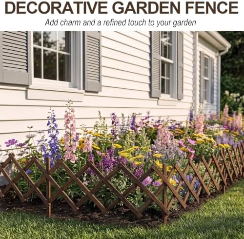 avalution decorative garden fence outdoor,total 12in(h) x 11.6 showing dimensions