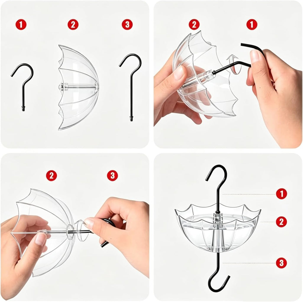 Ant Moat for Hummingbird Feeder, 5 OZ, 4 Pack,Clear | Umbrella Ant Guard, Large Capacity, 3.94 inch / 100 mm in diameter