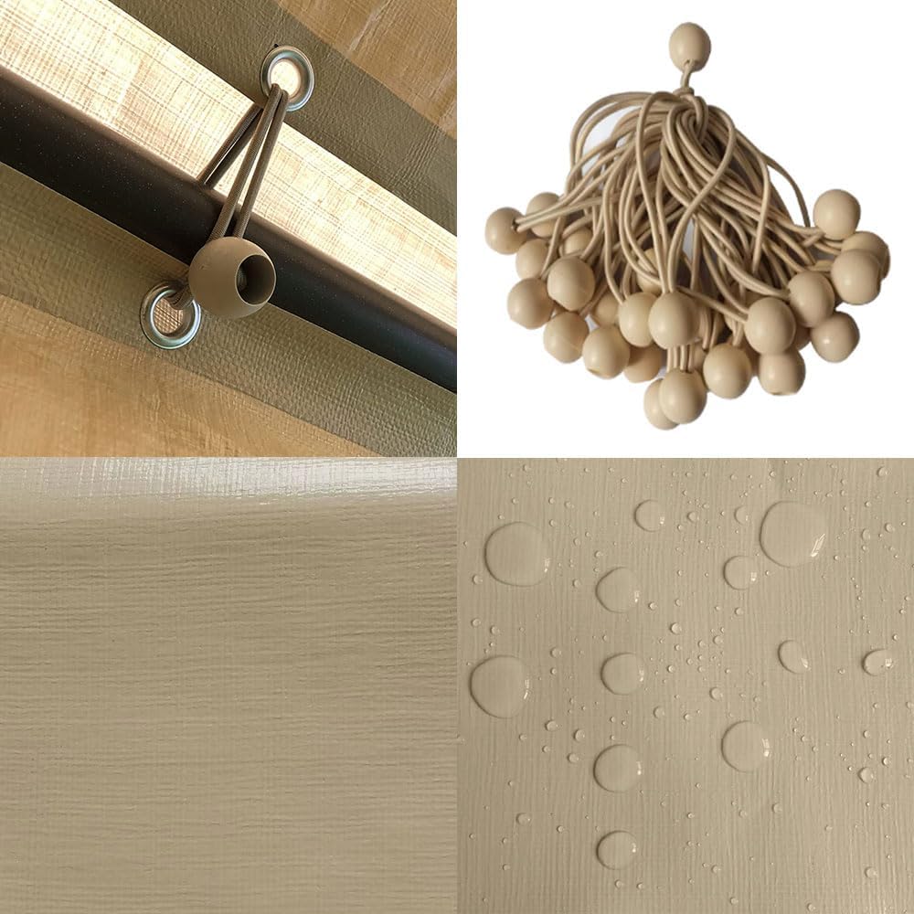carport sidewall panel with elastic ball bungees, for, side view