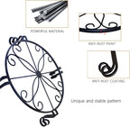 Black Plant Stand for Flower Pot Heavy Duty Potted Holder Indoor Outdoor Metal Rustproof Iron Garden Container Round Supports Rack for Planter Bronze, Pumpkin Stand Outdoor……