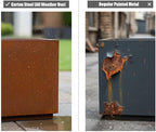 Decoroca Heavy-Duty Corten Steel Planter Box, Large Square Cube Outdoor Planter for Patio & Garden, Naturally Weathering Steel, Modern US-Designed Planters for Plants & Trees
