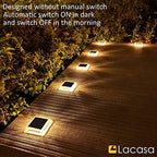 lacasa solar deck lights, 4 pack 30lm led showing dimensions