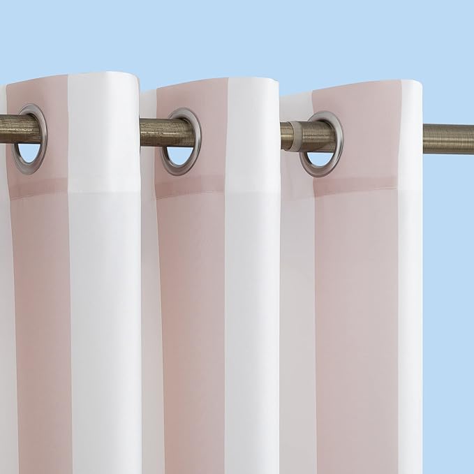 Sun Zero Valencia Cabana Stripe Indoor/Outdoor UV Protectant Energy Efficient Grommet Curtain Panel