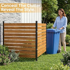 aoxun 2 panels wood privacy screen, 41" x, close-up detail