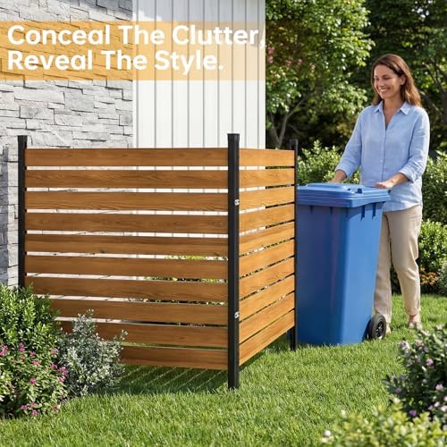 aoxun 2 panels wood privacy screen, 41" x, close-up detail