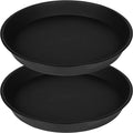 2 Pack of Bird Bath Bowl 18 19 inch, 2.7" Depth, 20 21 22 23 24 25 26 inch Heavy Duty BirdBath Bowls only, Plastic Round Large Plant Saucer Dish for Garden (19", Black)