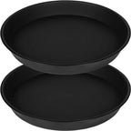 2 Pack of Bird Bath Bowl 18 19 inch, 2.7" Depth, 20 21 22 23 24 25 26 inch Heavy Duty BirdBath Bowls only, Plastic Round Large Plant Saucer Dish for Garden (19", Black)