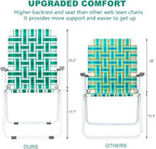 VINGLI Patio Lawn Webbed Folding Chairs1 Piece, Outdoor Beach Chair Portable Dining Chair for ir for Outdoor Yard, Garden(Green, Classic)
