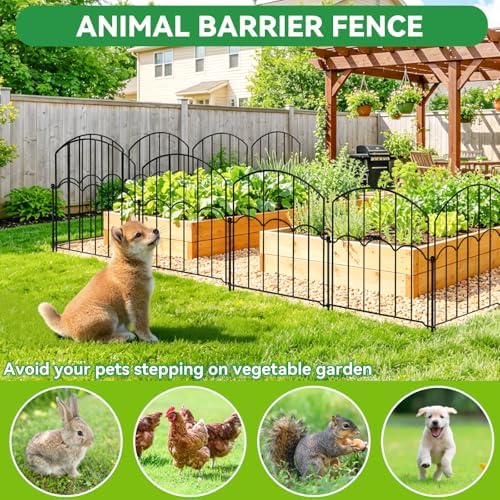 gotgelif 25 panels decorative arched garden fence, 17''x27 on a desk or shelf