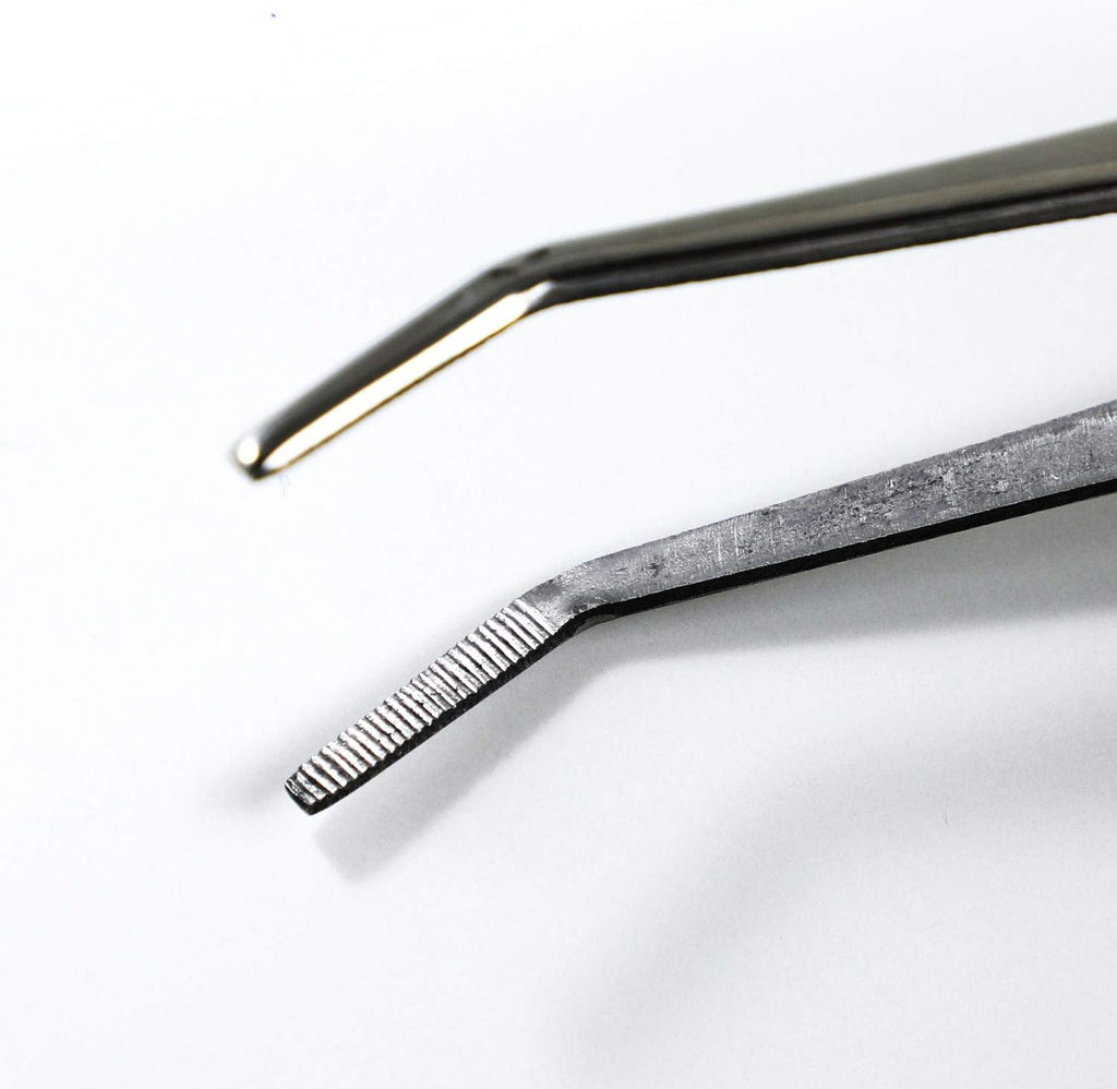 Wazakura Bonsai Curved Tip Tweezer with Spatula MADE IN JAPAN 8-1/4in(210mm) Stainless Steel