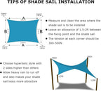 KANAGAWA 16'X16' Turquoise Mix Custom Size Sun Shade Sail Square UV Block Canopy Cover for Patio Backyard Lawn Garden Outdoor (Customized Available)