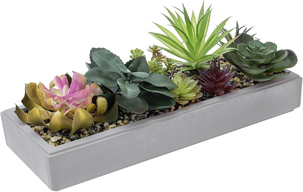 mygift 15 inch assorted artificial succulent arrangement gray, main product view