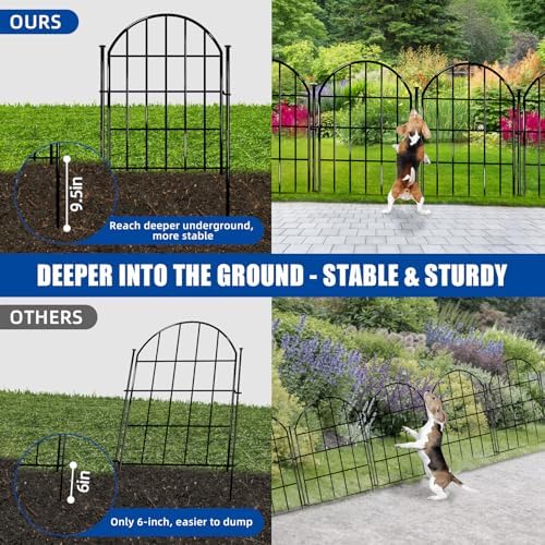 17in x 28ft decorative garden fence, 26 panels, side view