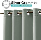 NICETOWN Outdoor Curtains for Patio Waterproof Extra Wide 84", 2 Panels Sun Blocking Vertical Blinds Thermal Insulated Stainless Grommet for Front Porch/Gazebo/Pergola, Sage Green, 84" Long
