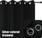 BONZER Extra Wide Waterproof Outdoor Curtains for Patio Heavy Privacy Light Filtering Grommet Outside Curtains for Porch, Pergola, Gazebo, 1 Panel, 150W x 108L inch, Black