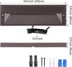 LEONLITE 10.6 Inch 5CCT LED Low Voltage Step Lights, 12–24V AC/DC 6W Surface Mount Ultra-Slim Landscape Stair Lights, IP65 Aluminum Outdoor Lighting for Decks, Hardscapes, Oil Rubbed Bronze, Pack of 3