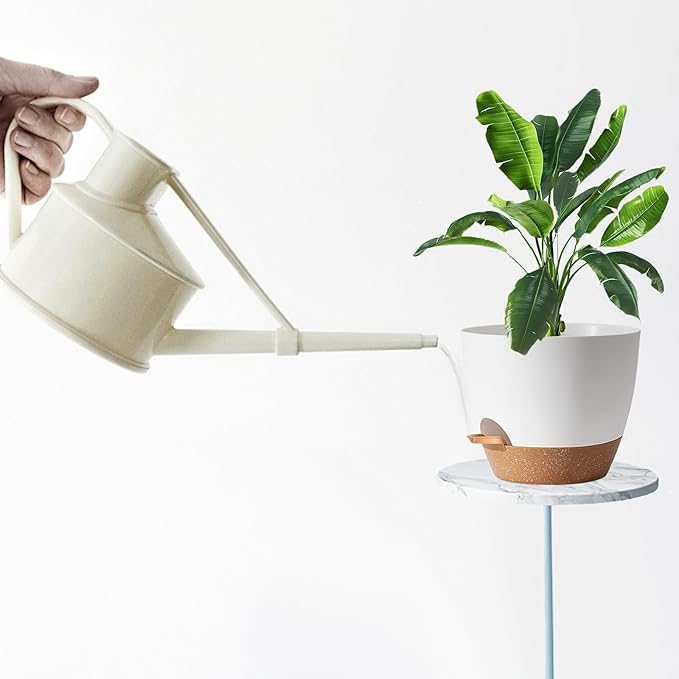 Indoor Plant Pots for Lazy People, 5Pack White Plastic Self Watering Planter Pots for Houseplants,Succulent, African Violets,Snake Plants, Flowers and Cactus(7/6.5/6/5.5/5 Inch)