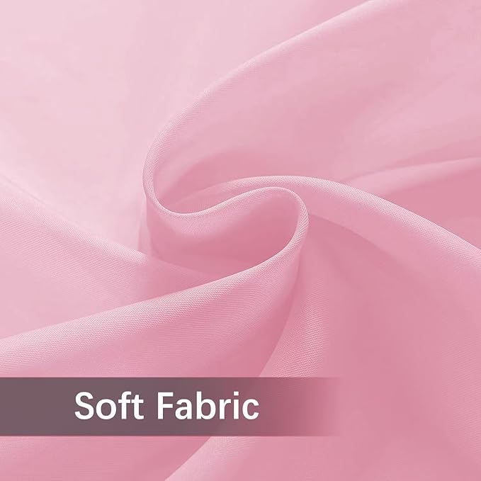 SpaceDresser Waterproof Outdoor Sheer Curtains for Patio - 2 Panels Rod Pocket Indoor Voile Sheer Curtain for Living Room,52W x 120L inch,Light Pink