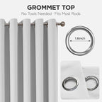 Joydeco Blackout Patio Sliding Door Curtains 96 Inches Long, Grommet Privacy Room Divider Curtains, Extra Wide Thermal Blackout Drapes for Bedroom Living Room (Greyish White, 70Wx96L, 1 Panel)