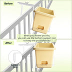 Planter Box Brackets, Adjustable Flower Box Brackets for Deck Railing, 2 Pack No Drill Window Box Bracket for Outdoor Planters-White