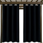 Outdoor Indoor Curtains W52 x L72 for Patio - Weather-resistant Window Panels Privacy Protect Grommet Top Thermal Insulated Home Curtain for Porch Pergola Lawn Garden Hot Tub Area (2 Panels)