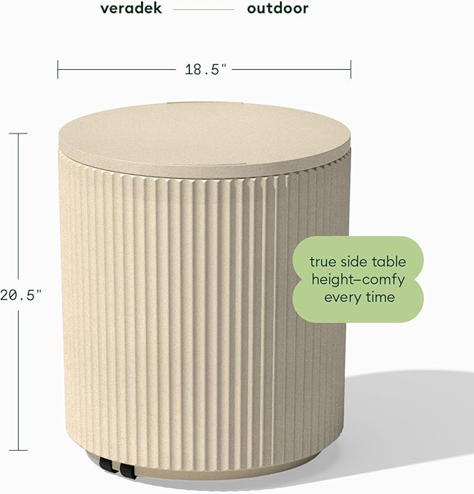 Veradek Outdoor Cooler Side Table - 2 in 1 - Designed for use as Outdoor Side Table, Patio Decor and Ice Chest