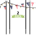 2 Pack String Light Poles for Outside, 10.5 Ft Outdoor String Light Poles for String Lights, Backyard Patio Light Poles for Bistro Party Wedding, Metal Pole for Outdoor String Lights