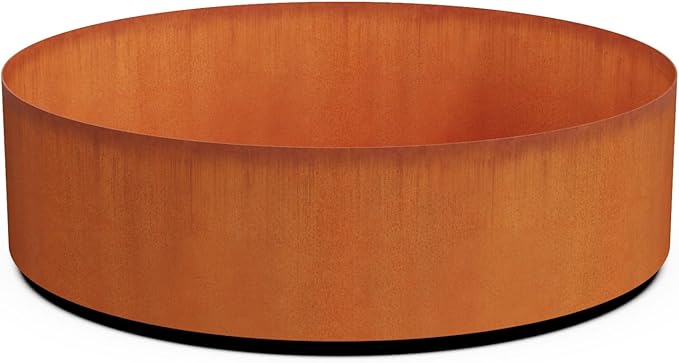 PLANTERCRAFT Corten Steel Metal Planter Box, Round Sizes, Modern Garden Steel planters for Commercial and Residential Outdoor Use.