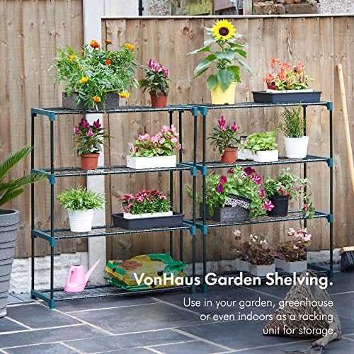 vonhaus greenhouse staging unit – shelving for greenhouse showing dimensions