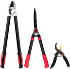 YRTSH Loppers, Hedge Shears & Pruners Combo Set, 3-Piece Hedge Clippers | Heavy Duty Tree & Shrub Care Kit for Yard, Lawn & Garden,Professional Branch Cutter Tree Trimmer for Indoor Outdoor Gardening