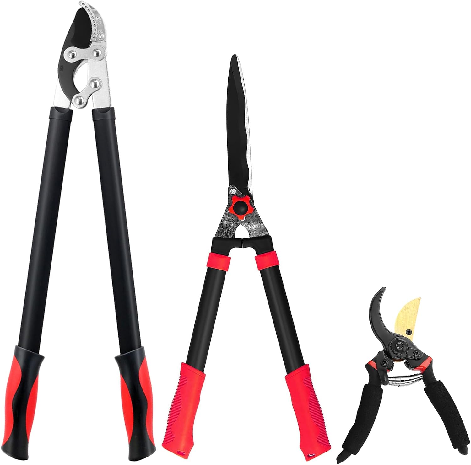 YRTSH Loppers, Hedge Shears & Pruners Combo Set, 3-Piece Hedge Clippers | Heavy Duty Tree & Shrub Care Kit for Yard, Lawn & Garden,Professional Branch Cutter Tree Trimmer for Indoor Outdoor Gardening