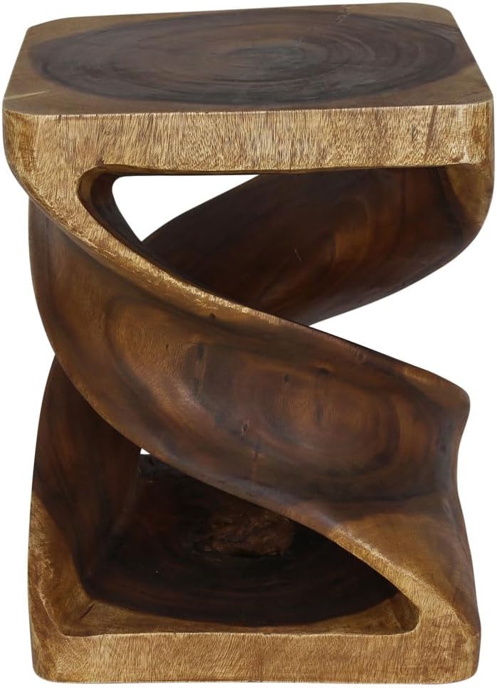 Haussmann® Double Twist End Table 18 x 18 x 23 in H Walnut Oil